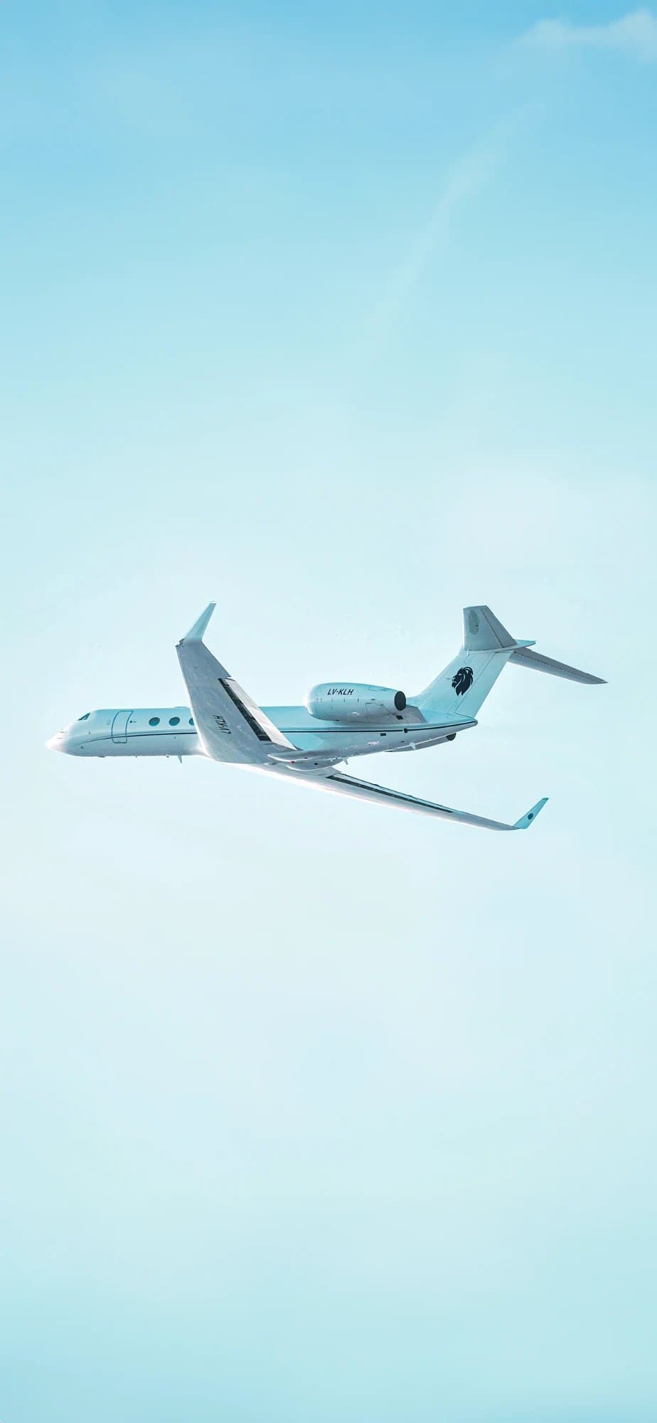Gulfstream V LV-KLH de Flyzar en vuelo, sobre un cielo celeste